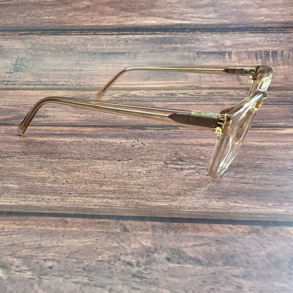 Warby Parker Wright M 177 Clear Tan Acetate Eyeglasses Frames 51-19-140
